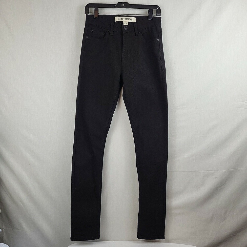 New Look Mens Black Slim Fit Dark Wash Stretch Denim Skinny‎ Jeans Size 30 L